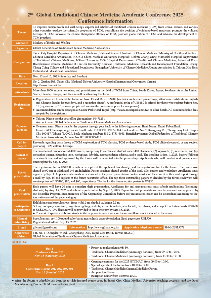 Global Traditional Chinese Medicine Academic Conference